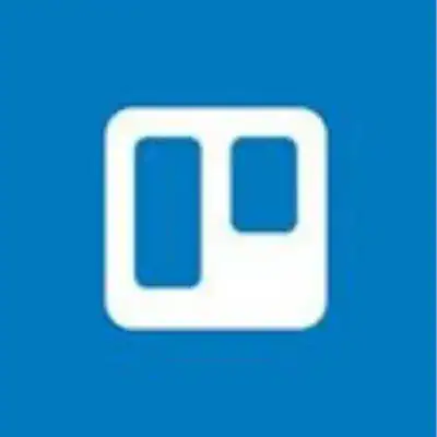 Trello logo: white kanban board icon on blue background.